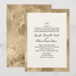 Elegante Invitación a la boda acuarela de oro