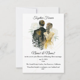 "Elegante Invitación a la boda acuarela | Editable