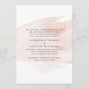 Elegante Invitación a la boda acuarela Rosa