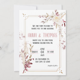 Elegante Invitación a la Boda Arboreal Floral