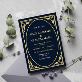 Elegante invitación a la boda Art Déco