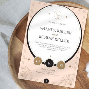 Elegante invitación a la boda Art Déco