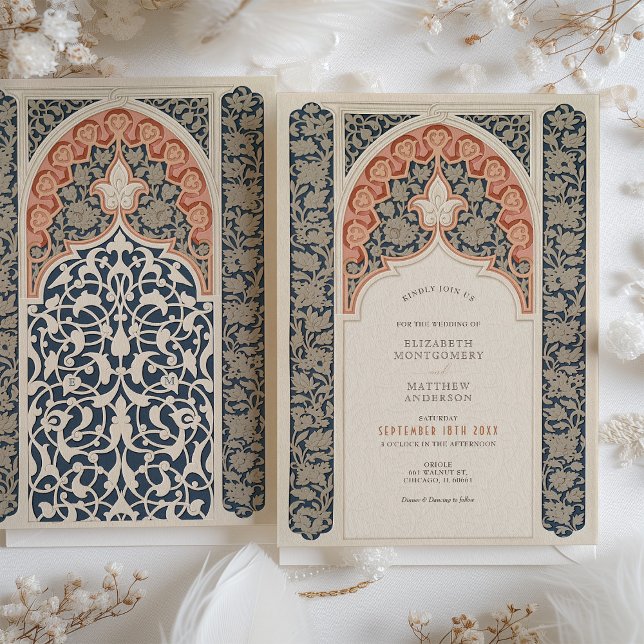 Elegante invitación a la boda Art Nouveau de Lace (Subido por el creador)