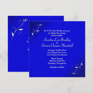 Elegante invitación a la boda azul