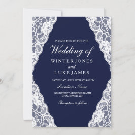Elegante invitación a la boda azul de la Marina de