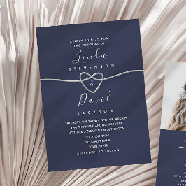 Elegante invitación a la boda azul de la Marina Mi