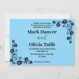 Elegante Invitación a la Boda Azul del cielo - Rom