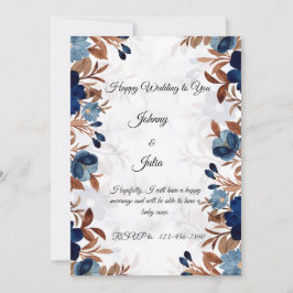 Elegante invitación a la Boda Azul Real