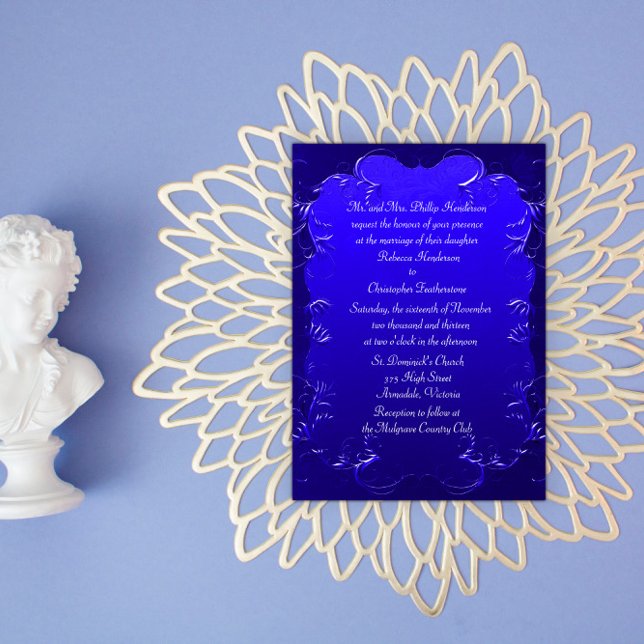 Elegante invitación a la Boda Azul Real (Subido por el creador)