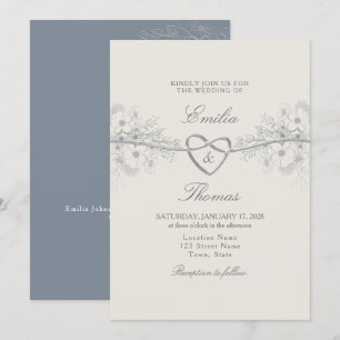 Elegante invitación a la boda azul turquesa
