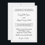 Elegante invitación a la boda blanca y negra<br><div class="desc">Esta elegante invitación a la boda en blanco y negro exuda una sofisticación intemporal. Presenta un elegante esquema de color negro y combina el estilo clásico con el diseño moderno. El diseño minimalista destaca la elegante tipografía y los delicados acentos, perfectos para las parejas que buscan una invitación refinada y...</div>