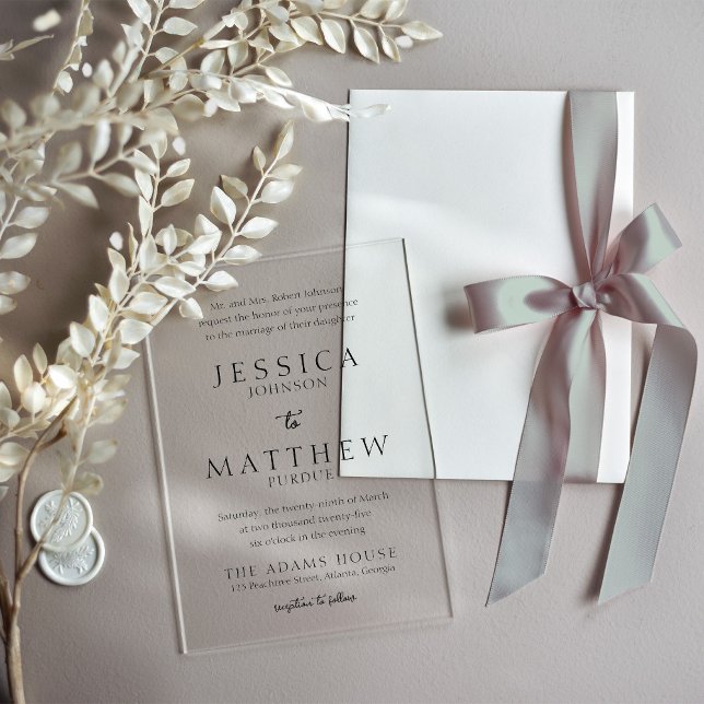 Elegante invitación a la boda blanca y negra (Subido por el creador)