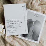 Elegante invitación a la boda blanca y negra MADDY<br><div class="desc">Una simple y elegante invitación a la boda en blanco y negro con un moderno tipo de letra de guión. La suite Maddy es minimalista y de moda,  por lo que es el diseño perfecto para su papelería boda.</div>