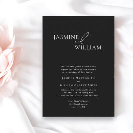 Elegante invitación a la boda blanca y negra moder