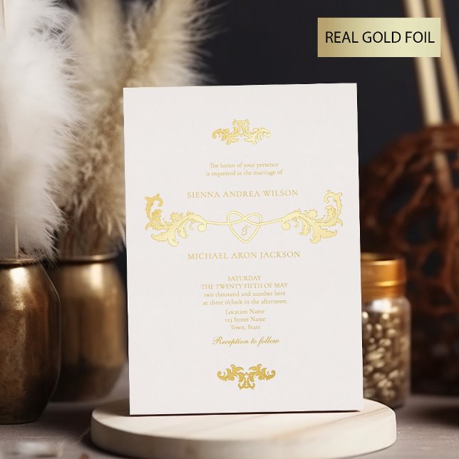 Elegante invitación a la boda blanca y Relieve met (Subido por el creador)