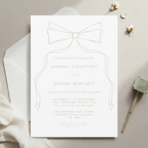 Elegante invitación a la boda blanca y verde