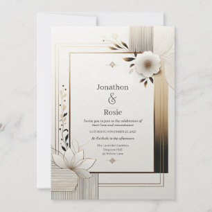 Elegante invitación a la boda botánica