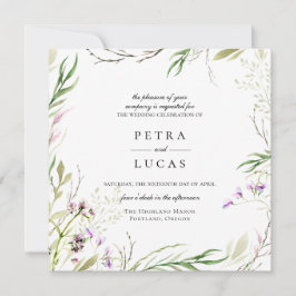 Elegante Invitación a la Boda Botánica de Flor Sil