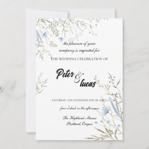Elegante Invitación a la Boda Botánica de Flor Sil