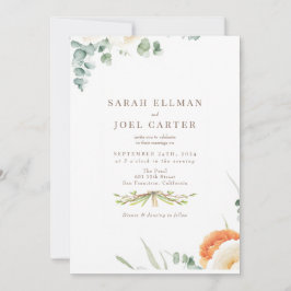Elegante invitación a la boda botánica etérea