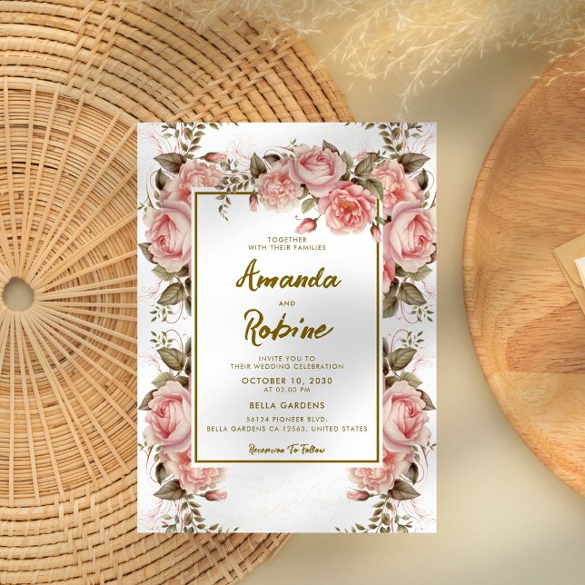 Elegante Invitación a la Boda Botánica Floral (Subido por el creador)