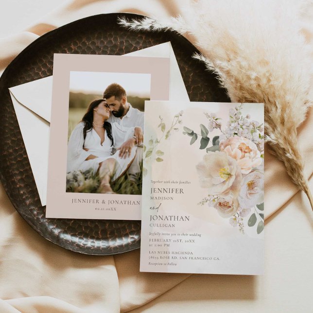 Elegante Invitación a la Boda Botánica Floral (Subido por el creador)