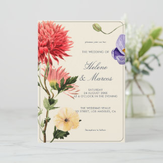 Elegante Invitación a la Boda Botánica Floral
