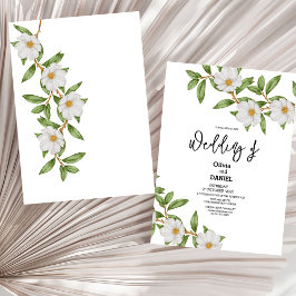 Elegante Invitación a la Boda Botánica Floral Blan