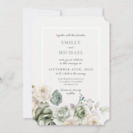 Elegante Invitación a la Boda Botánica Verde Sage