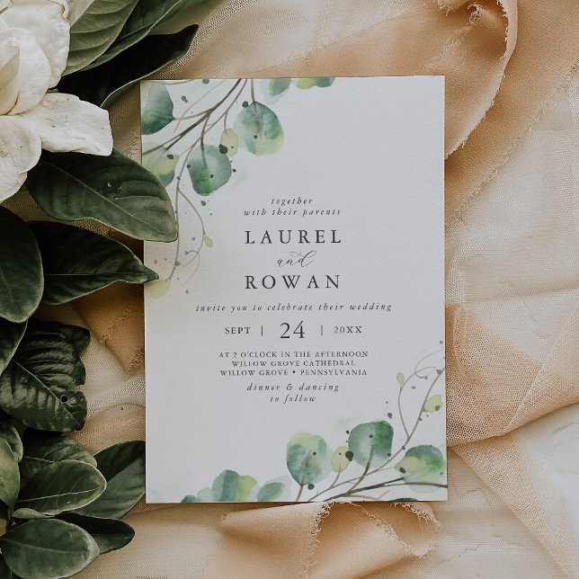 Elegante Invitación a la Boda Casual de Verdor (Subido por el creador)