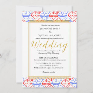 Elegante invitación a la boda católica