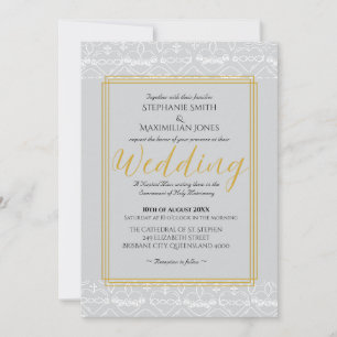 Elegante invitación a la boda católica
