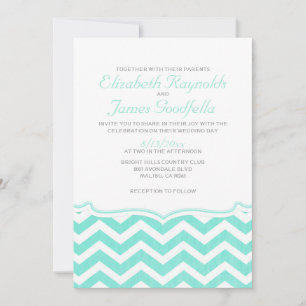 Elegante invitación a la boda Chevron Zigzag