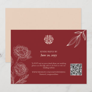 Elegante invitación a la boda china floral RSVP