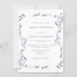 Elegante Invitación a la Boda Clásica de Leaf Flor