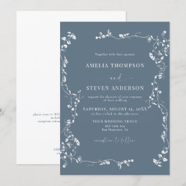 Elegante Invitación a la Boda Clásica de Leaf Flor