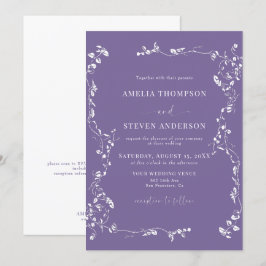 Elegante Invitación a la Boda Clásica de Leaf Flor