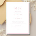 Elegante invitación a la boda clásica rosa<br><div class="desc">Estas elegantes y modernas toallas de boda o ducha de novia cuentan con un sencillo diseño de texto rosa que desprende un estilo minimalista. Añada sus iniciales o su monograma para hacerlas completamente propias.</div>