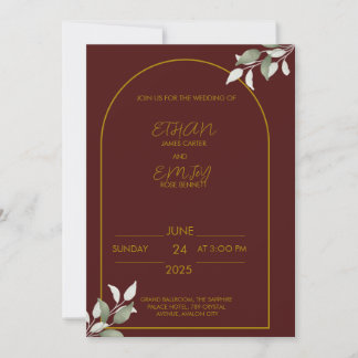 Elegante Invitación a la Boda - Clásica y Sin Tiem