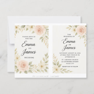 Elegante Invitación a la Boda - Clásica y Sin Tiem