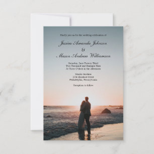 Elegante invitación a la boda con foto