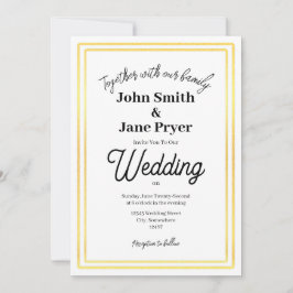 Elegante Invitación a la Boda con marco dorado