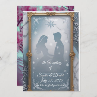 Elegante Invitación a la Boda con marco dorado