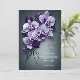 Elegante invitación a la boda con orquídeas.