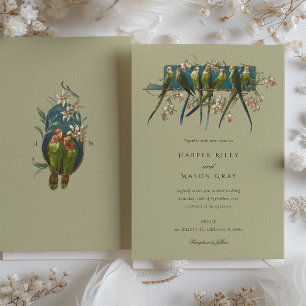 Elegante invitación a la boda con temática aérea