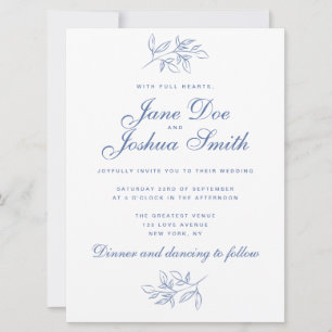 Elegante invitación a la boda con vegetación