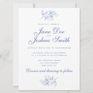 Elegante invitación a la boda con vegetación