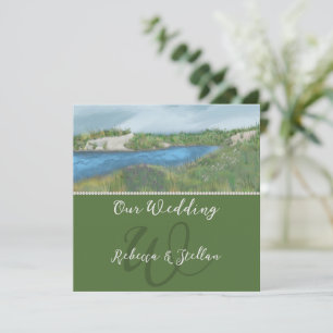 Elegante invitación a la boda costera pintada