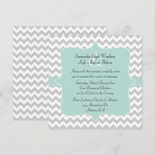 Elegante Invitación a la Boda Cuadrada de Chevron