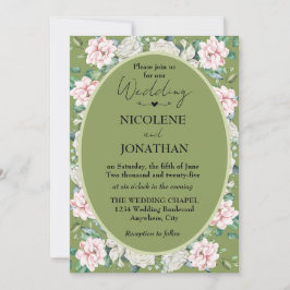 Elegante invitación a la boda de abrazo floral